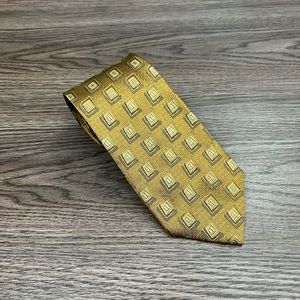 Villa Bolgheri Gold w/ Grey & Gold Check Silk Tie